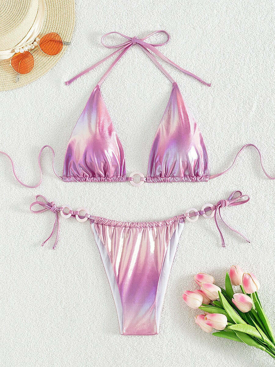 Y2K Aesthetic Lace-Up Bikini - Coquette Style Jewelry for Women's Fashion Y2K Aesthetic Lace-Up Bikini - Coquette Style Jewelry for Women's Fashion