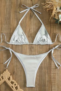 Y2K Aesthetic Lace-Up Bikini: Coquette Style for Women - Grunge, Pastel Goth, and More