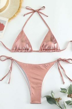 Y2K Aesthetic Lace-Up Bikini: Coquette Style for Women - Grunge, Pastel Goth, and More