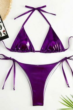 Y2K Aesthetic Lace-Up Bikini: Coquette Style for Women - Grunge, Pastel Goth, and More