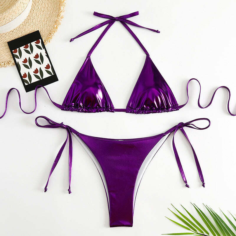 Y2K Aesthetic Lace-Up Bikini: Coquette Style for Women - Grunge, Pastel Goth, and More Y2K Aesthetic Lace-Up Bikini: Coquette Style for Women - Grunge, Pastel Goth, and More