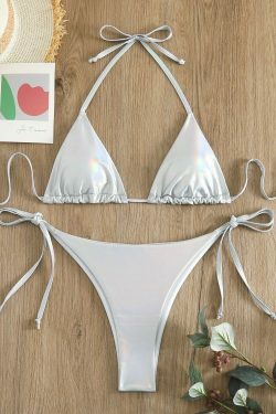 Y2K Aesthetic Lace-Up Bikini: Coquette Style for Women - Grunge, Pastel Goth, and More