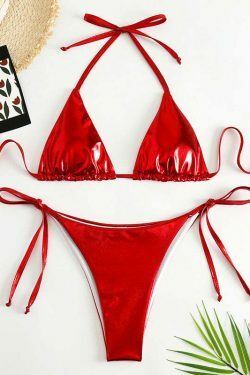 Y2K Aesthetic Lace-Up Bikini: Coquette Style for Women - Grunge, Pastel Goth, and More