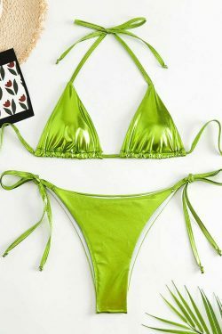 Y2K Aesthetic Lace-Up Bikini: Coquette Style for Women - Grunge, Pastel Goth, and More