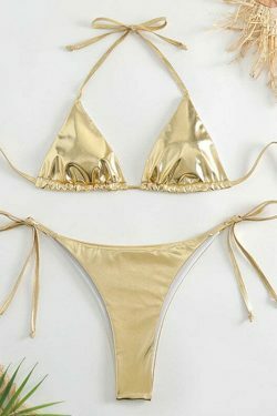 Y2K Aesthetic Lace-Up Bikini: Coquette Style for Women - Grunge, Pastel Goth, and More