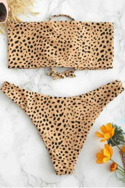 Y2K Aesthetic Lace-up Bikini Set with Pretty Back Detail - Women's Fashion