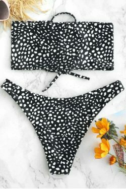 Y2K Aesthetic Lace-up Bikini Set with Pretty Back Detail - Women's Fashion