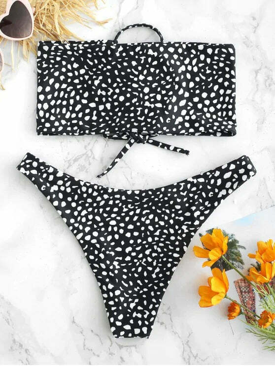 Y2K Aesthetic Lace-up Bikini Set with Pretty Back Detail - Women's Fashion Y2K Aesthetic Lace-up Bikini Set with Pretty Back Detail - Women's Fashion