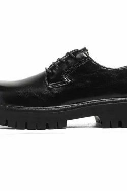 Y2K Aesthetic Lace-Up Chunky Sole Derby Shoes - Coquette Fashion with Grunge &