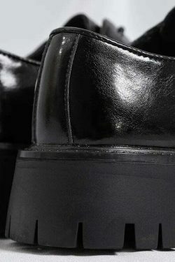 Y2K Aesthetic Lace-Up Chunky Sole Derby Shoes - Coquette Fashion with Grunge &