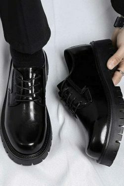 Y2K Aesthetic Lace-Up Chunky Sole Derby Shoes - Coquette Fashion with Grunge &