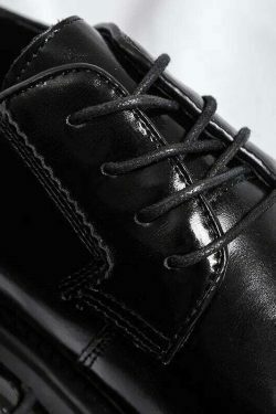 Y2K Aesthetic Lace-Up Chunky Sole Derby Shoes - Coquette Fashion with Grunge &