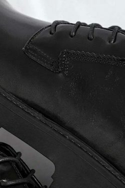 Y2K Aesthetic Lace-Up Chunky Sole Derby Shoes - Coquette Fashion with Grunge &