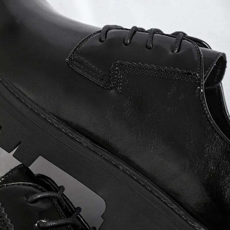 Y2K Aesthetic Lace-Up Chunky Sole Derby Shoes - Coquette Fashion with Grunge & Y2K Aesthetic Lace-Up Chunky Sole Derby Shoes - Coquette Fashion with Grunge &