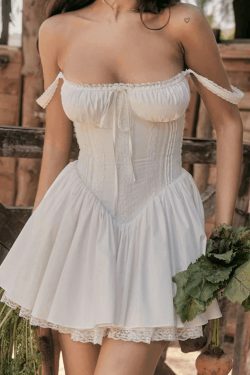 Y2K Aesthetic Lace Panel Pleated Dress for Women - Coquette & Grunge Style Fashion Statement