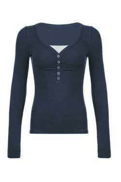 Y2K Aesthetic Lace Splice Ruched Breasted Long Sleeve Tee for Women - Coquette Grunge Fashion