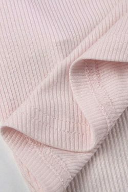 Y2K Aesthetic Lace Splice Tie Front Square Neck Long Sleeve Knit Top