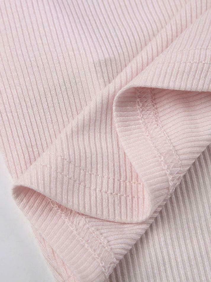 Y2K Aesthetic Lace Splice Tie Front Square Neck Long Sleeve Knit Top Y2K Aesthetic Lace Splice Tie Front Square Neck Long Sleeve Knit Top