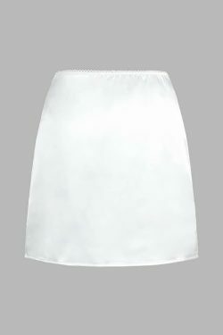 Y2K Aesthetic Lace Trim Satin Skirt Set - Coquette Fashion with Grunge & Pastel Goth Vibes