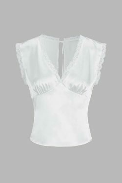 Y2K Aesthetic Lace Trim Satin Skirt Set - Coquette Fashion with Grunge & Pastel Goth Vibes