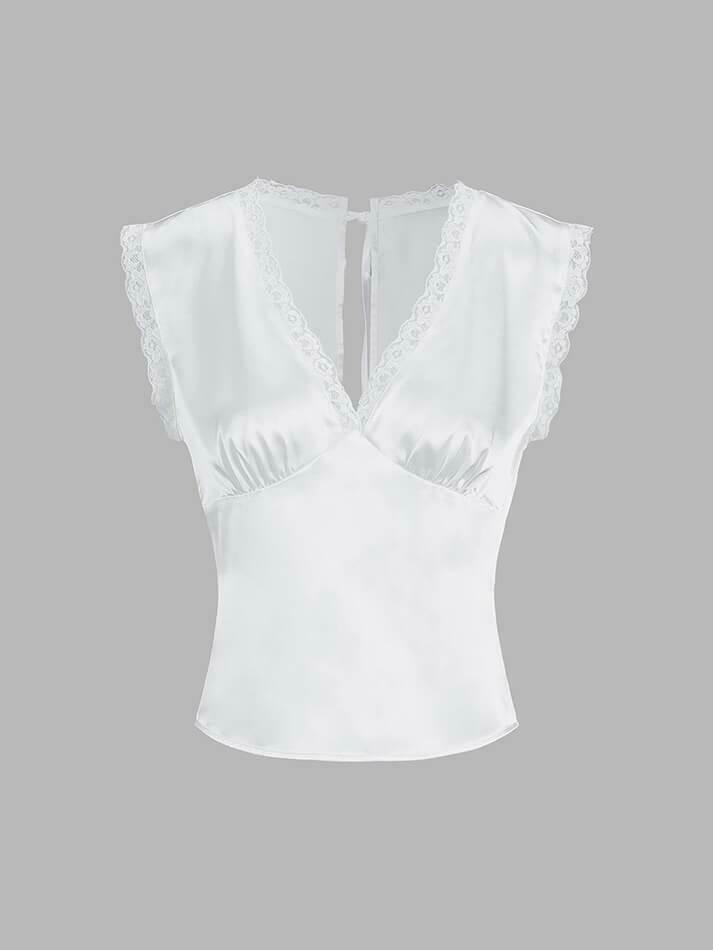 Y2K Aesthetic Lace Trim Satin Skirt Set - Coquette Fashion with Grunge & Pastel Goth Vibes