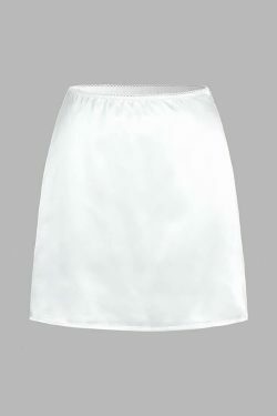 Y2K Aesthetic Lace Trim Satin Skirt Set - Coquette Fashion with Grunge & Pastel Goth Vibes