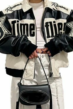 Y2K Aesthetic Lapel PU Leather Jacket for Women - Coquette Grunge Style Fashion