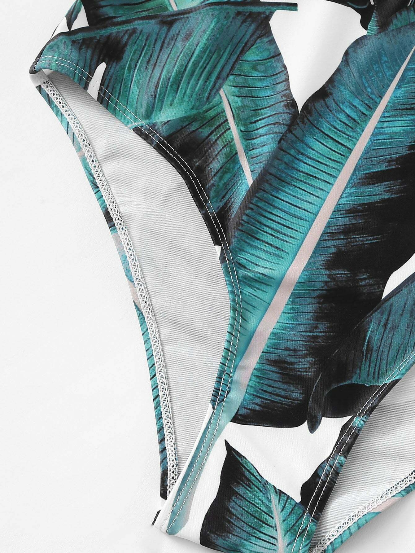 Y2K Aesthetic Leaf Backless Spaghetti Straps Swimsuit for Women - Coquette & Grunge Fashion Y2K Aesthetic Leaf Backless Spaghetti Straps Swimsuit for Women - Coquette & Grunge Fashion