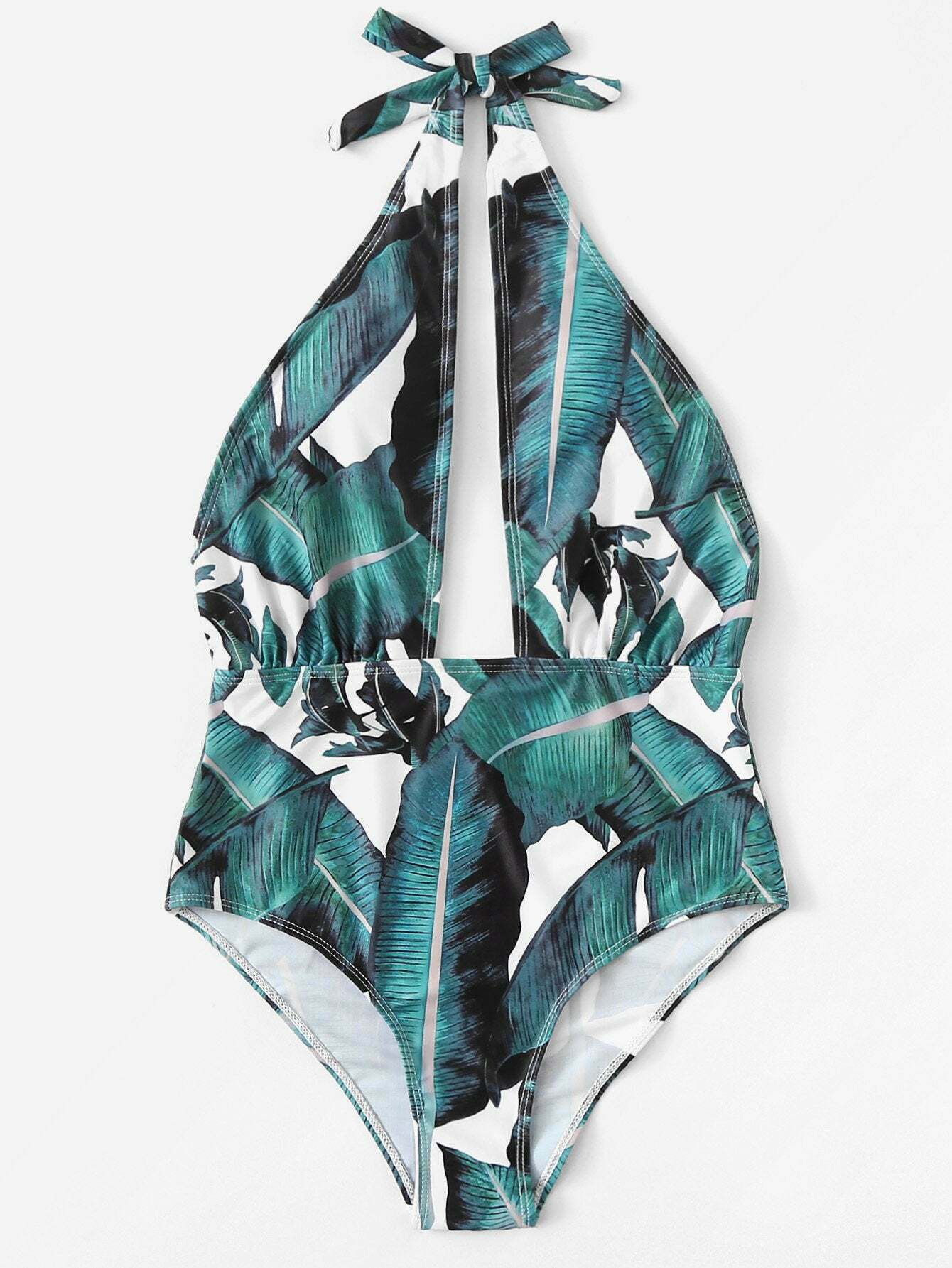 Y2K Aesthetic Leaf Backless Spaghetti Straps Swimsuit for Women - Coquette & Grunge Fashion Y2K Aesthetic Leaf Backless Spaghetti Straps Swimsuit for Women - Coquette & Grunge Fashion