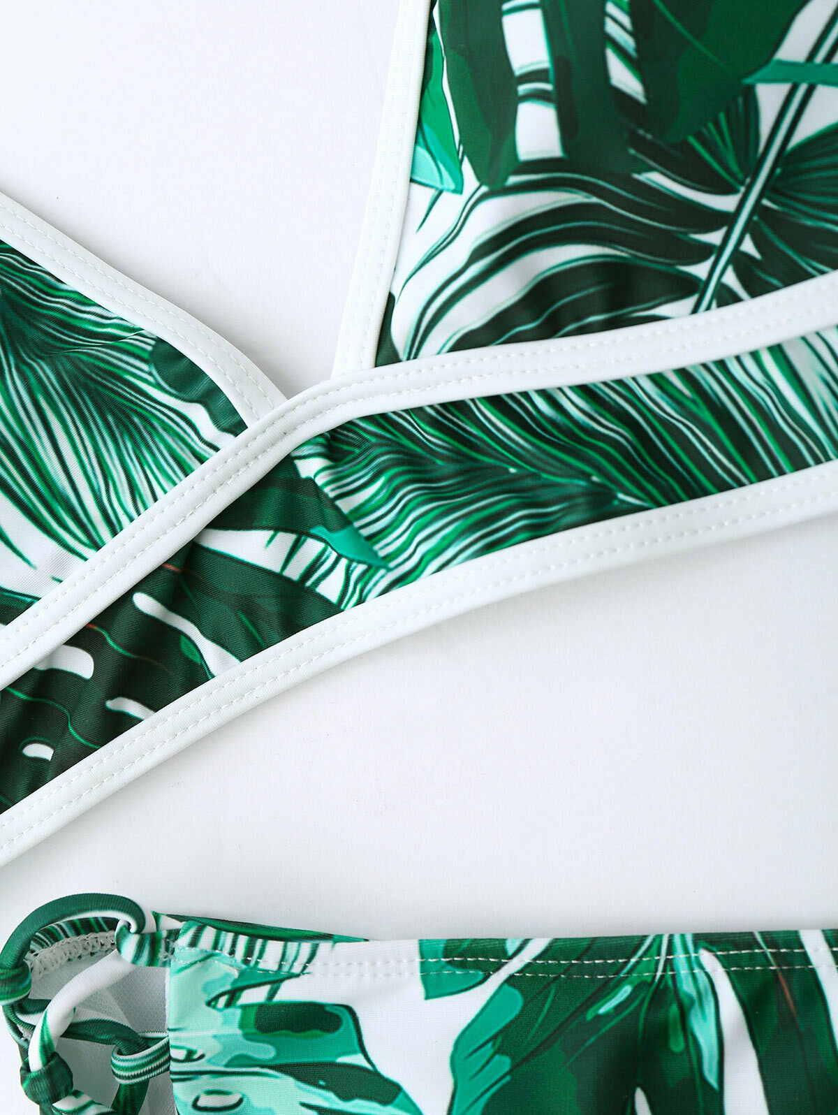 Y2K Aesthetic Leaf High Cut Cami Print Bikini for Niche Women Fashion Y2K Aesthetic Leaf High Cut Cami Print Bikini for Niche Women Fashion