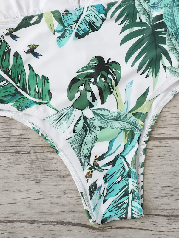 Y2K Aesthetic Leaf Print Swimsuit for Women - Coquette Style Grunge Fashion Y2K Aesthetic Leaf Print Swimsuit for Women - Coquette Style Grunge Fashion