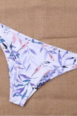 Y2K Aesthetic Leaf Spaghetti Straps Bikini Set for Women - Coquette & Grunge Style Fashion