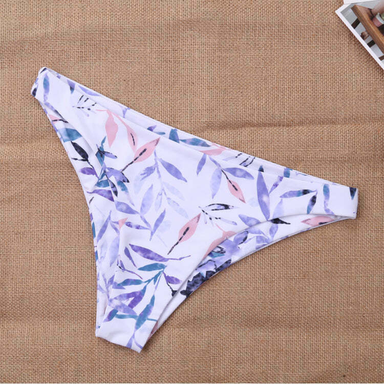 Y2K Aesthetic Leaf Spaghetti Straps Bikini Set for Women - Coquette & Grunge Style Fashion Y2K Aesthetic Leaf Spaghetti Straps Bikini Set for Women - Coquette & Grunge Style Fashion