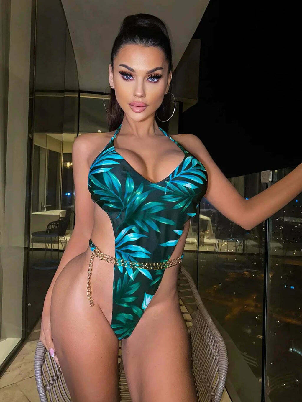 Y2K Aesthetic Leaf Swimsuit - Women's One-Piece Bikini for Niche Fashion Y2K Aesthetic Leaf Swimsuit - Women's One-Piece Bikini for Niche Fashion