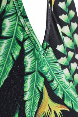 Y2K Aesthetic Leaf Thong Swimsuit