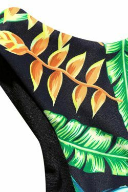 Y2K Aesthetic Leaf Thong Swimsuit