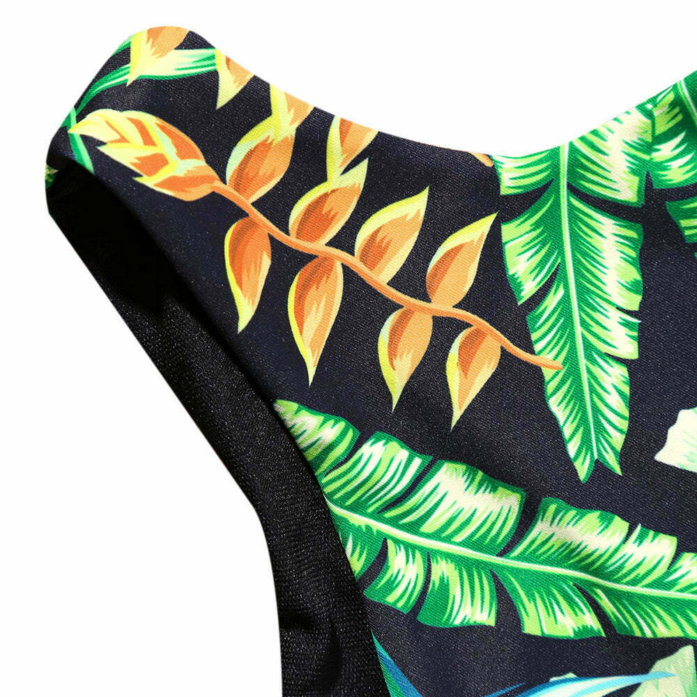 Y2K Aesthetic Leaf Thong Swimsuit Y2K Aesthetic Leaf Thong Swimsuit
