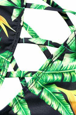 Y2K Aesthetic Leaf Thong Swimsuit