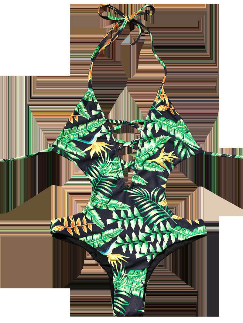 Y2K Aesthetic Leaf Thong Swimsuit Y2K Aesthetic Leaf Thong Swimsuit