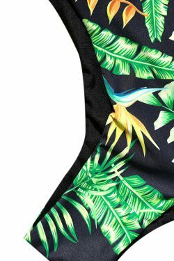 Y2K Aesthetic Leaf Thong Swimsuit