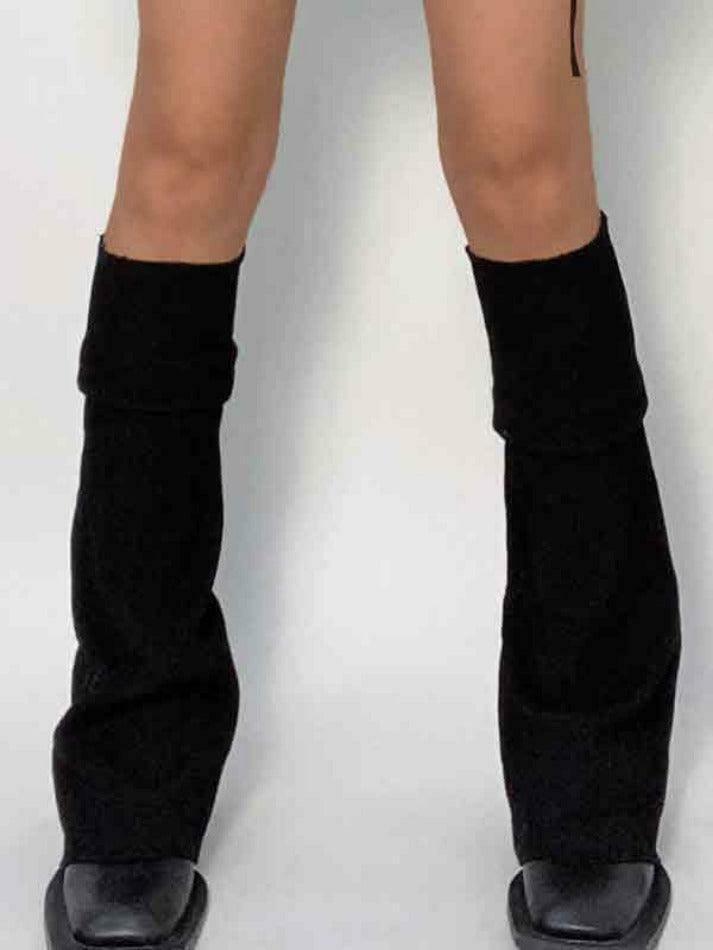 Y2K Aesthetic Leg Warmer in Solid Color Patchwork for Women's Fashion Y2K Aesthetic Leg Warmer in Solid Color Patchwork for Women's Fashion