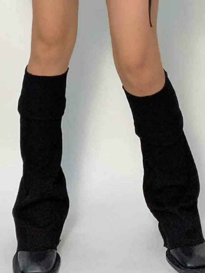 Y2K Aesthetic Leg Warmer in Solid Color Patchwork for Women's Fashion Y2K Aesthetic Leg Warmer in Solid Color Patchwork for Women's Fashion