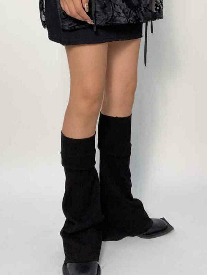 Y2K Aesthetic Leg Warmer in Solid Color Patchwork for Women's Fashion Y2K Aesthetic Leg Warmer in Solid Color Patchwork for Women's Fashion
