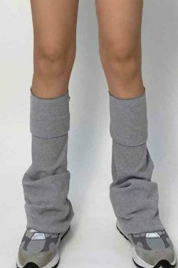 Y2K Aesthetic Leg Warmer in Solid Color Patchwork for Women's Fashion