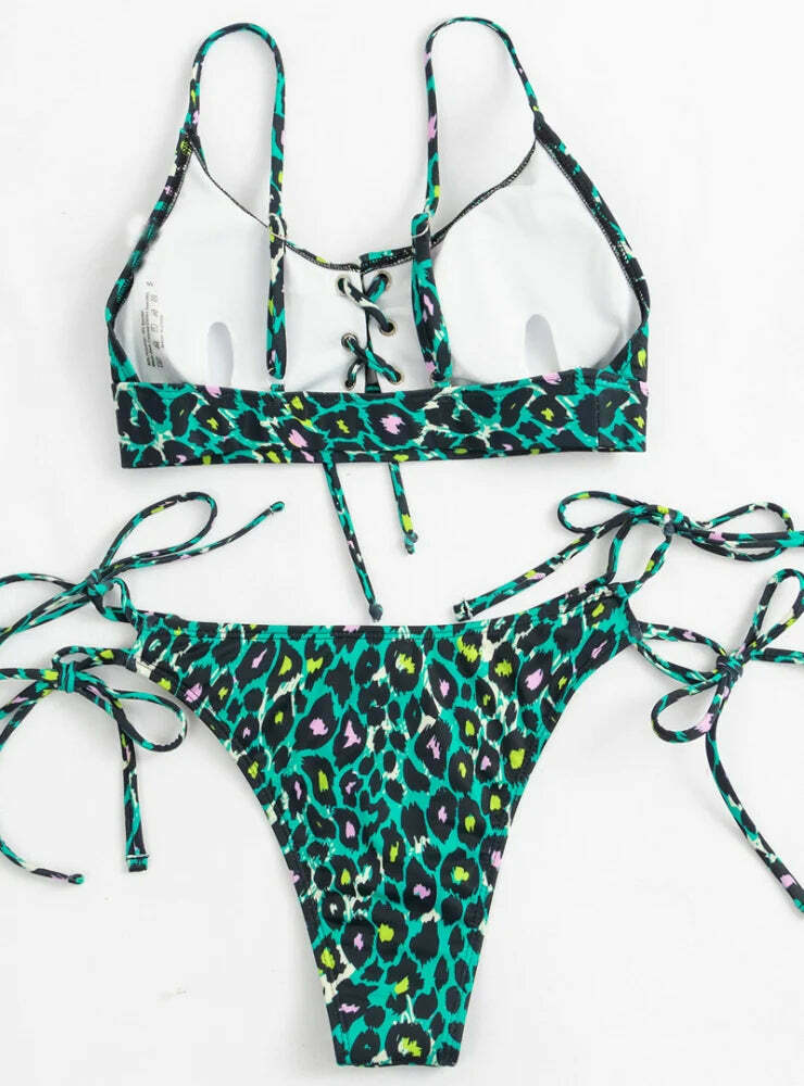 Y2K Aesthetic Leopard Print Swimsuit - Sexy Beach Bikini for Women