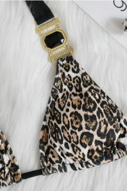 Y2K Aesthetic Leopard Swimsuit with Low Waist and Split Design - Coquette Fashion for Women