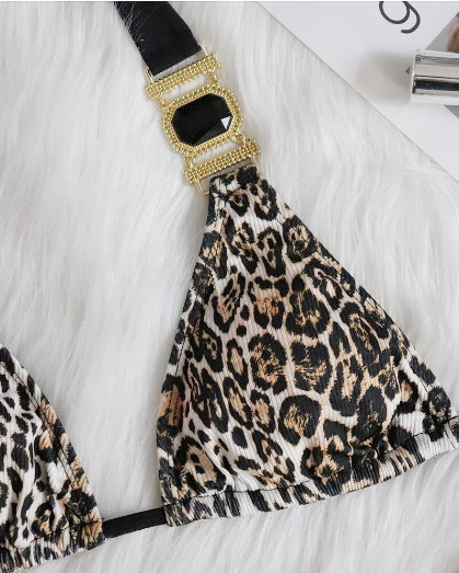 Y2K Aesthetic Leopard Swimsuit with Low Waist and Split Design - Coquette Fashion for Women