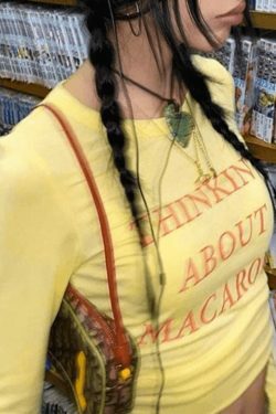 Y2K Aesthetic Letter Print Crop Tee: Coquette & Grunge Style, Cute Tops, Pastel Goth, Cargo Skirt