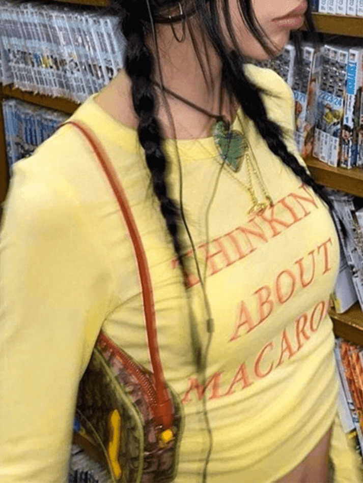 Y2K Aesthetic Letter Print Crop Tee: Coquette & Grunge Style, Cute Tops, Pastel Goth, Cargo Skirt Y2K Aesthetic Letter Print Crop Tee: Coquette & Grunge Style, Cute Tops, Pastel Goth, Cargo Skirt