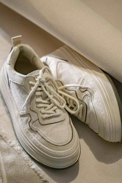 Y2K Aesthetic Linen Sneakers - Retro Style for Women's Fashion